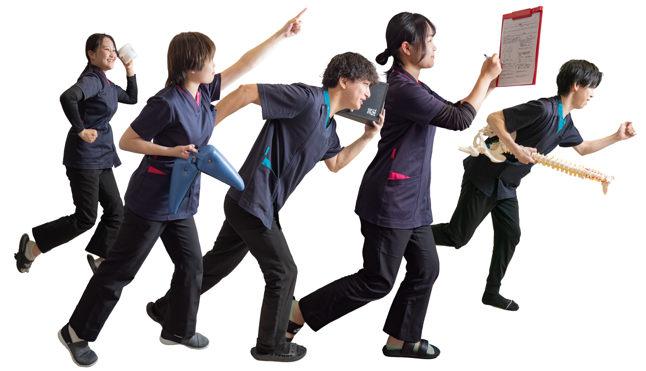 社員がどこかに向かっている画像